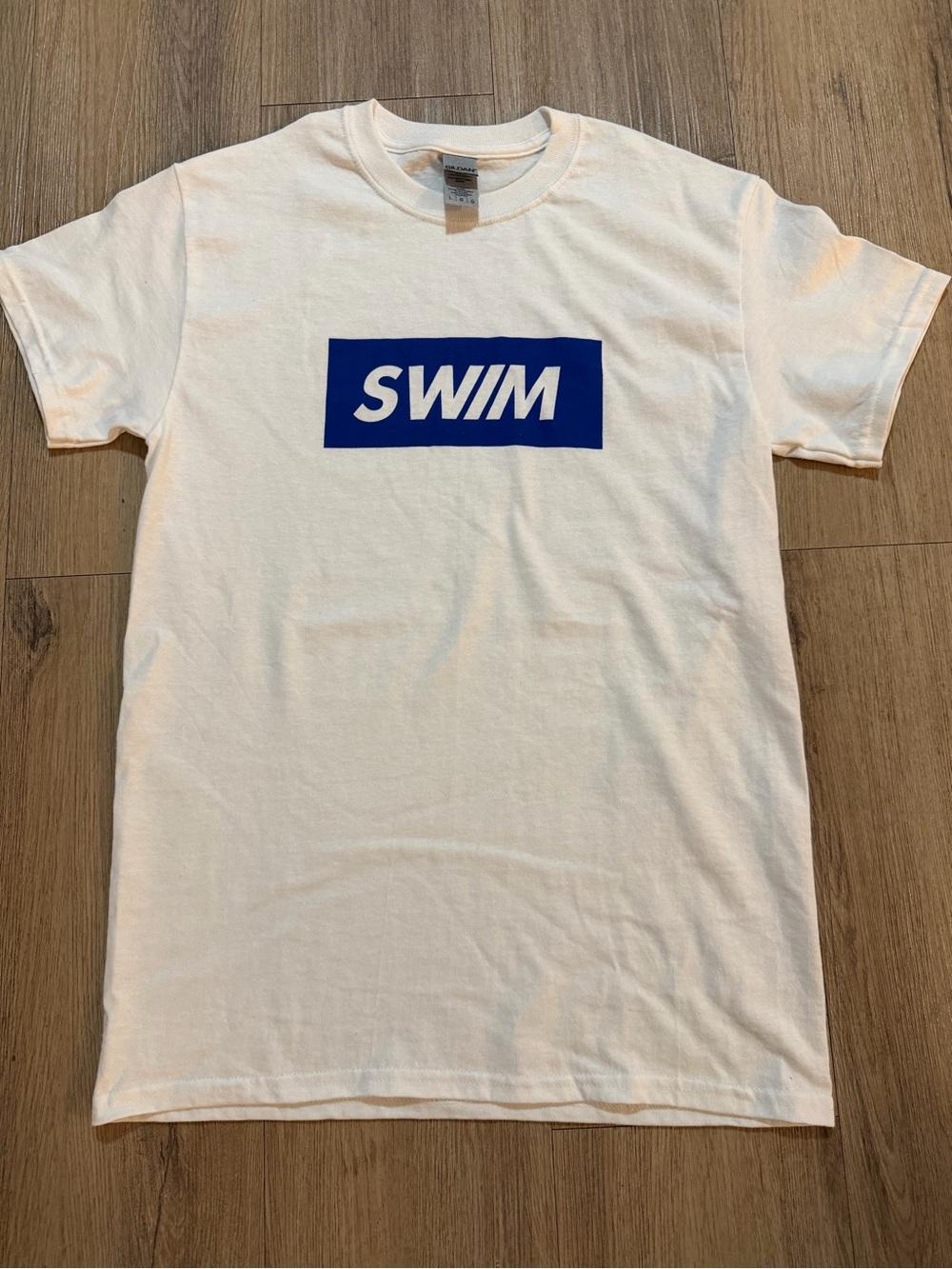 New Custom “SWIM” Graphic Tee - Blue Logo - Unisex